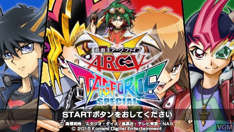 Image de l'ecran titre du jeu Yu-Gi-Oh! ARC-V Tag Force Special sur Sony PSP