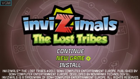 Image de l'ecran titre du jeu Invizimals - The Lost Tribes sur Sony PSP