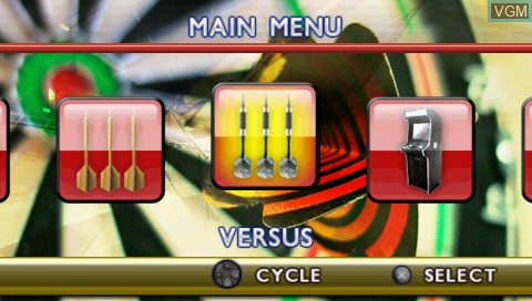 Image du menu du jeu Arcade Darts sur Sony PSP