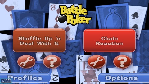 Image du menu du jeu Battle Poker sur Sony PSP