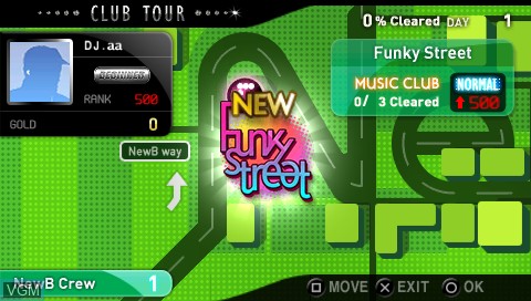 Image du menu du jeu DJ Max Portable - Black Square sur Sony PSP