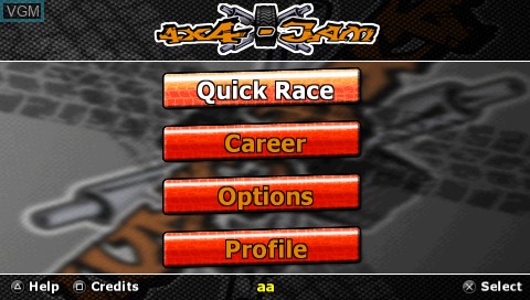 Image du menu du jeu 4x4 Jam sur Sony PSP