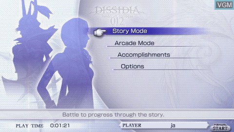 Image du menu du jeu Dissidia 012 Prologus - Final Fantasy sur Sony PSP
