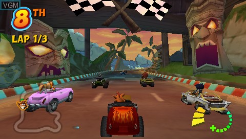 Image in-game du jeu Crash Tag Team Racing sur Sony PSP