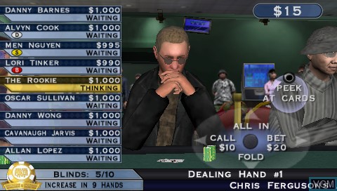 Image in-game du jeu World Series of Poker - Tournament of Champions sur Sony PSP