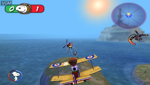 Image in-game du jeu Snoopy vs. the Red Baron sur Sony PSP