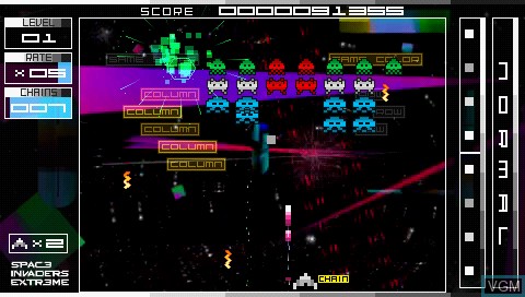 Image in-game du jeu Space Invaders Extreme sur Sony PSP