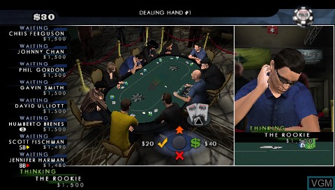 Image in-game du jeu World Series of Poker 2008 - Battle for the Bracelets sur Sony PSP