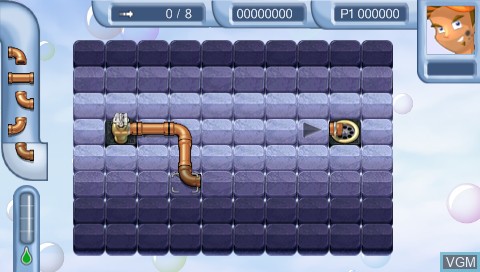 Image in-game du jeu Pipe Mania sur Sony PSP