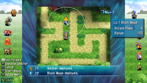 Image in-game du jeu Crystal Defenders sur Sony PSP