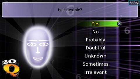Image in-game du jeu 20Q sur Sony PSP