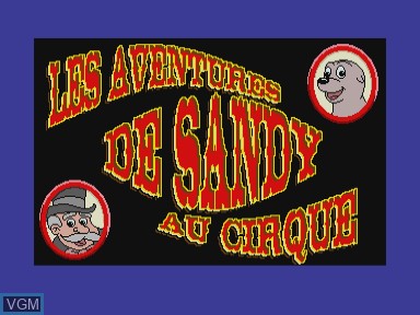 Image de l'ecran titre du jeu Aventures de sandy au cirque, les sur Philips CD-i