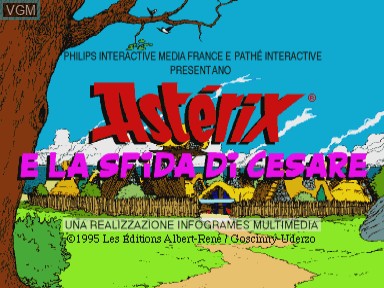 Image de l'ecran titre du jeu Asterix e la sfida di cesare sur Philips CD-i