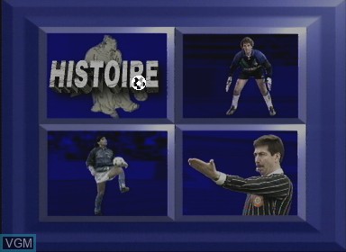 Image de l'ecran titre du jeu football - l'histoire, les regles, les vedettes, le jeu de penalties sur Philips CD-i