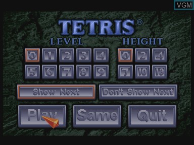 Image du menu du jeu Tetris sur Philips CD-i