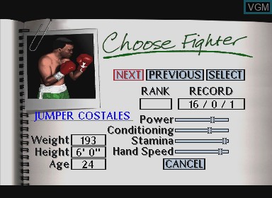 Image du menu du jeu caesars world of boxing sur Philips CD-i