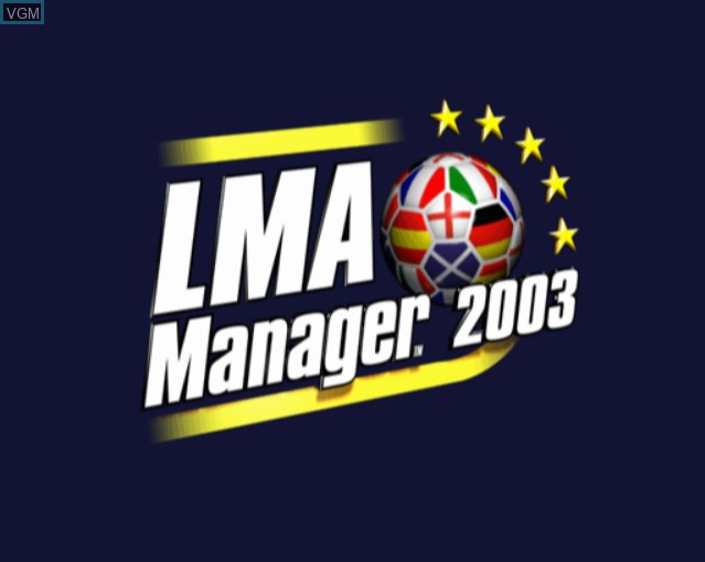 Image de l'ecran titre du jeu LMA Manager 2003 sur Sony Playstation 2