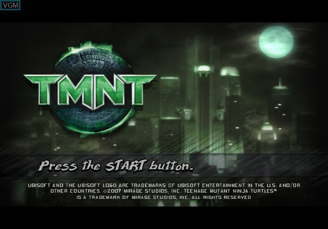 Image de l'ecran titre du jeu TMNT sur Sony Playstation 2