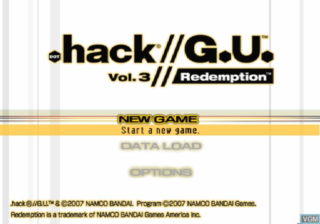 Image de l'ecran titre du jeu .hack//G.U. vol. 3//Redemption sur Sony Playstation 2