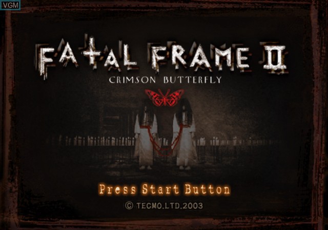 Image de l'ecran titre du jeu Fatal Frame II - Crimson Butterfly sur Sony Playstation 2