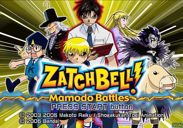 Image de l'ecran titre du jeu Zatch Bell! Mamodo Battles sur Sony Playstation 2