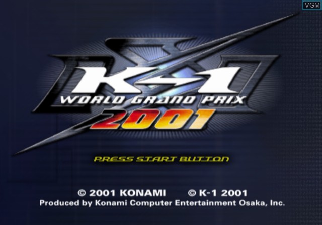 Image de l'ecran titre du jeu K-1 World Grand Prix 2001 sur Sony Playstation 2