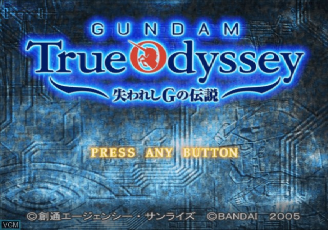 Image de l'ecran titre du jeu Gundam True Odyssey - Ushinawareshi G no Densetsu sur Sony Playstation 2