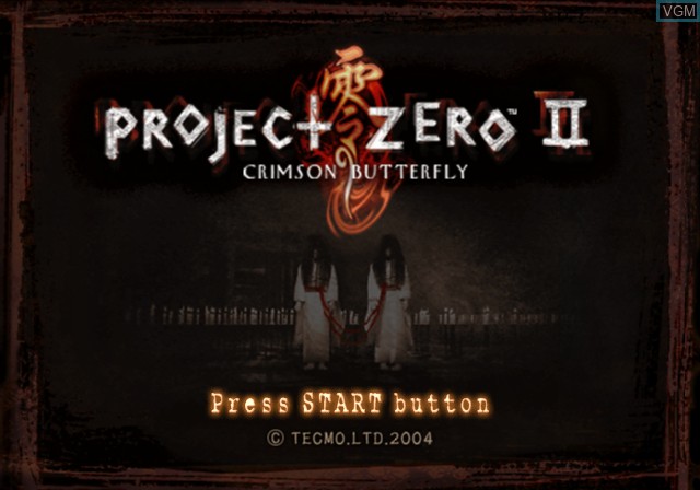 Image de l'ecran titre du jeu Project Zero II - Crimson Butterfly sur Sony Playstation 2