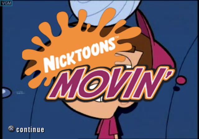 Image de l'ecran titre du jeu Nicktoons Movin' sur Sony Playstation 2