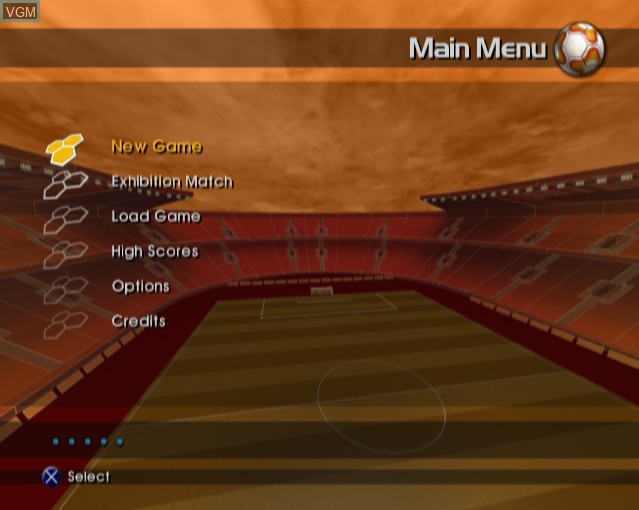 Image du menu du jeu LMA Manager 2004 sur Sony Playstation 2