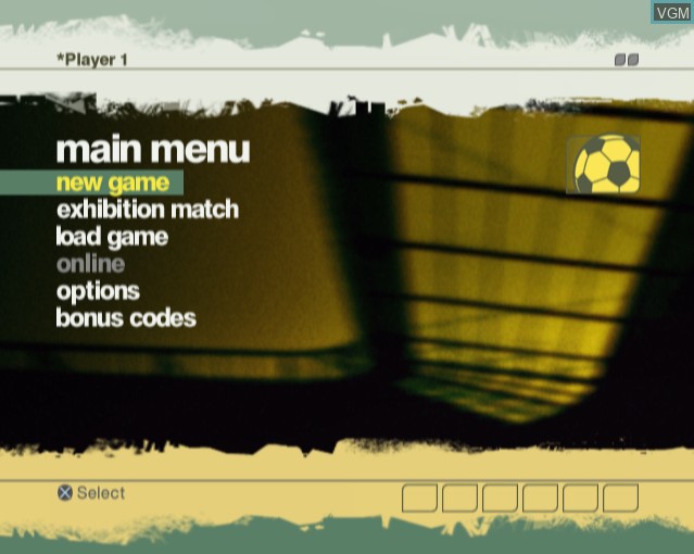 Image du menu du jeu LMA Manager 2007 sur Sony Playstation 2