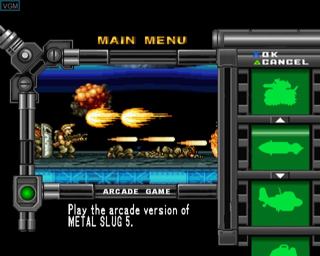 Image du menu du jeu Metal Slug 5 sur Sony Playstation 2