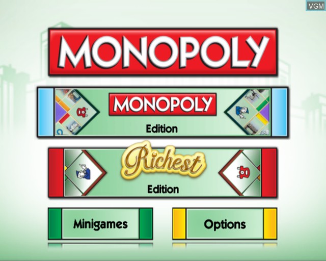 Image du menu du jeu Monopoly sur Sony Playstation 2