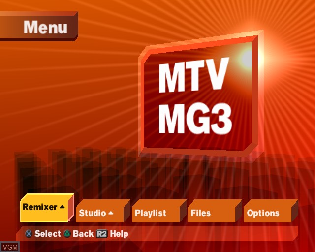 Image du menu du jeu MTV Music Generator 3 - This Is the Remix sur Sony Playstation 2