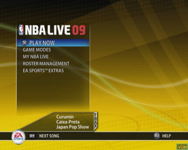 Image du menu du jeu NBA Live 09 sur Sony Playstation 2