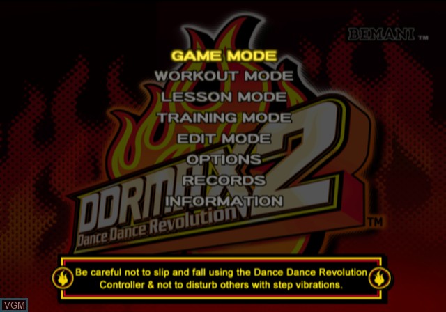 Image du menu du jeu DDRMAX2 - Dance Dance Revolution sur Sony Playstation 2