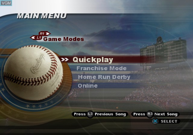 Image du menu du jeu MLB SlugFest - Loaded sur Sony Playstation 2