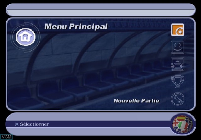 Image du menu du jeu Roger Lemerre - La Sélection des Champions 2003 sur Sony Playstation 2