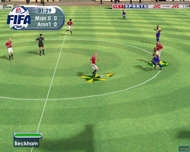 Image in-game du jeu FIFA 2001 sur Sony Playstation 2