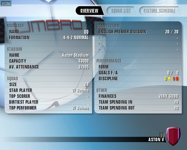 Image in-game du jeu Premier Manager 2006-2007 sur Sony Playstation 2