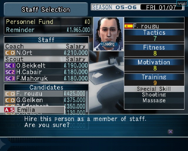 Image in-game du jeu Pro Evolution Soccer Management sur Sony Playstation 2