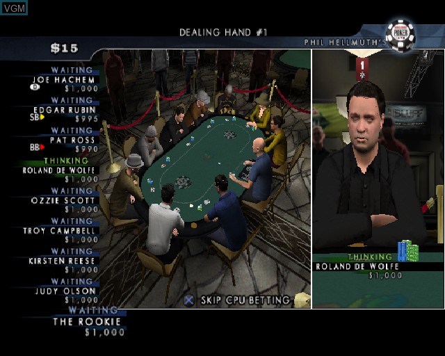 Image in-game du jeu World Series of Poker 2008 - Battle for the Bracelets sur Sony Playstation 2