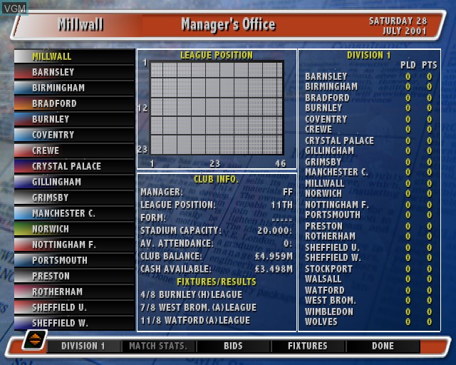Alex Ferguson's Player Manager 2001