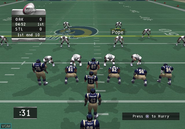 Image in-game du jeu NFL GameDay 2002 sur Sony Playstation 2