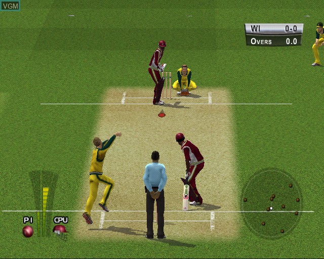 Image in-game du jeu Ricky Ponting International Cricket 2005 sur Sony Playstation 2