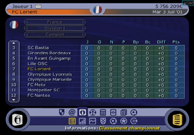 Image in-game du jeu Roger Lemerre - La Sélection des Champions 2002 sur Sony Playstation 2