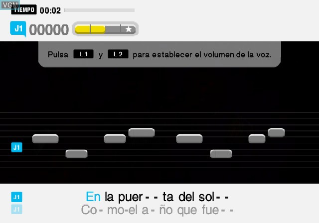 Image in-game du jeu SingStar La Edad de Oro del Pop Espanol sur Sony Playstation 2