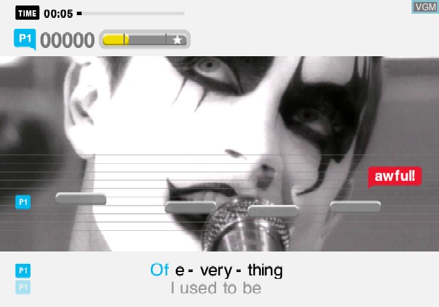Image in-game du jeu SingStar Pop sur Sony Playstation 2