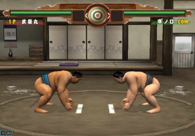 Image in-game du jeu Nihon Sumou Kyoukai Kounin - Nihon Oozumou: Gekitou Honbasho-henNihon Sumou Kyoukai Kounin - Nihon Oozumou - Gekitou Honbasho-hen sur Sony Playstation 2
