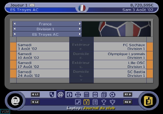 Image in-game du jeu Roger Lemerre - La Sélection des Champions 2003 sur Sony Playstation 2